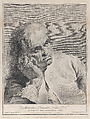 Plate 1: Pensive man resting his head on his hand, from "Icones ad vivum expressae", Giovanni Cattini  Italian, Etching