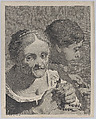 Copy in reverse of an old woman with a rosary and a boy counting coins; plate 10 from 'Icones ad vivum expressae' after Giovanni Battista Piazzetta, Niccolò Cavalli (Italian, Longarone, 1730–1822), Etching