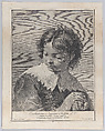 Plate 4: Boy with a lace collar holding a piece of fruit in his hands, from "Icones ad vivum expressae", Giovanni Cattini  Italian, Etching