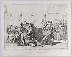 Plate 14: The Tragic Death of Tarquin the Elder; from volume I of Rollin's 'Istoria Romana', Bartolomeo Pinelli Italian, Etching