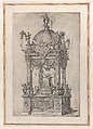 The Catafalque of Philip IV of Spain, Domenico Piola Italian, Etching