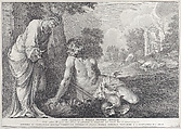 Job rebuked by his wife, Pietro Monaco Italian, Etching and engraving