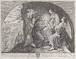 Adoration of Christ by Saint Francis, Etching