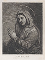 Mater Dei, the Virgin in prayer towards the left, Anonymous (M. Prab), Engraving