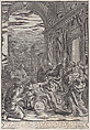 Saint Peter healing the sick, within a classical archway, Nicolas Laigniel French, Etching