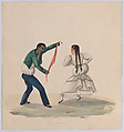 A man and woman dancing the Zamacueca, from a group of drawings depicting Peruvian dress, Francisco (Pancho) Fierro  African Peruvian, Watercolor