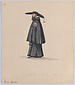 A monk from the order of Barbones, from a group of drawings depicting Peruvian dress, Francisco (Pancho) Fierro  African Peruvian, Watercolor