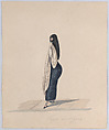 A  woman wearing the saya standing in profile, from a group of drawings depicting Peruvian dress, Francisco (Pancho) Fierro  African Peruvian, Watercolor