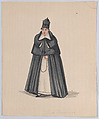 A priest from the order of Santo Domingo (Saint Dominic), from a group of drawings depicting Peruvian dress, Francisco (Pancho) Fierro  African Peruvian, Watercolor