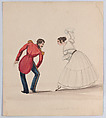 A man and woman dancing the Zamacueca, from a group of drawings depicting Peruvian dress, Francisco (Pancho) Fierro  African Peruvian, Watercolor