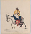 A butcher riding a donkey, from a group of drawings depicting Peruvian dress, Francisco (Pancho) Fierro  African Peruvian, Watercolor