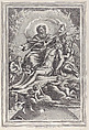 The Holy Trinity, with the dead Christ at center surrounded by angels, God the Father, and the Holy Spirit, F. de Louvement French, Engraving