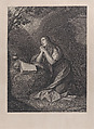 Mary Magdalene, penitent in the desert, Raphael Morghen  Italian, Engraving; first state of six