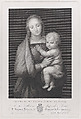 Madonna del Granduca, the standing Virgin holding the Christ child, Raphael Morghen  Italian, Engraving; fourth state of four