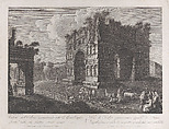 View of the Arch of Janus, with shepherds and goats in the foreground, François Morel  French, Etching