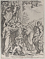 The Virgin Enthroned with Three Saints, Giuseppe Maria Mitelli  Italian, Etching