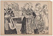 Breton Women, Charles Cottet French, Lithograph