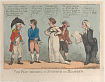 The Plot Thickens, or Diamond Cut Diamond, Thomas Rowlandson  British, Hand-colored etching