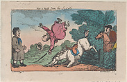 How to Vault from the Saddle, Thomas Rowlandson  British, Hand-colored etching