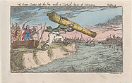 The Baron Jumps into the Sea with a Turkish piece of Ordnance, Thomas Rowlandson  British, Hand-colored etching; reissue