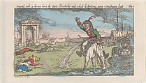 Presented with a famous horse by Count Przolossky, with which he performs many extraordinary feats, Thomas Rowlandson  British, Hand-colored etching; reissue