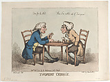 Twopenny Cribbage, Thomas Rowlandson British, Hand-colored etching; reissue