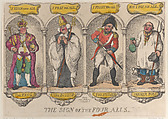 The Sign of the Four Alls, Thomas Rowlandson  British, Hand-colored etching