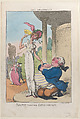 Dropsy Courting Consumption, Thomas Rowlandson (British, London 1757–1827 London), Hand-colored etching