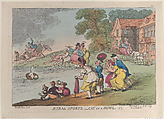 Rural Sports: Cat in a Bowl, Thomas Rowlandson  British, Hand-colored etching
