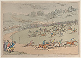 Racing, Thomas Rowlandson British, Hand-colored etching