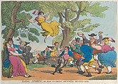 Rural Sports, or How to Show Off a Well Shaped Leg, Thomas Rowlandson  British, Hand-colored etching