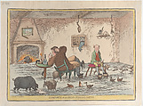 Comforts of an Irish Fishing Lodge, Thomas Rowlandson British, Hand-colored etching