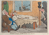 Giving Up the Ghost or One Too Many, Thomas Rowlandson British, Hand-colored etching
