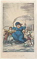 Widow Ducker & Her Nymphs, Thomas Rowlandson British, Hand-colored etching and aquatint