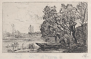 Ville d'Avray: Boat Under the Willows (Morning Effect), Camille Corot  French, Etching; second state of two