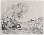 The Rider in the Reeds (Le Cavalier dans les roseaux), Camille Corot  French, Lithograph; second state of two