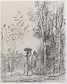 The Meeting in the Grove (La Rencontre au bosquet), Camille Corot  French, Lithograph; second state of two