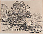 The Lonely Tower (La Tour isolée), Camille Corot  French, Lithograph