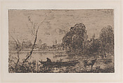 Ville d'Avray: Boatman on a Pond (Evening Effect), Camille Corot  French, Etching and drypoint; second state of three