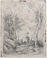 The Large Rider in the Woods (Le Grand Cavalier Sous Bois), Camille Corot French, Cliché-verre