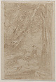 The Woodcutter of Rembrandt (Le Bûcheron de Rembrandt), Camille Corot French, Cliché-verre; first state (?) of three