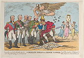A Delicate Finish to a French Usurper, Thomas Rowlandson  British, Hand-colored etching