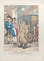 Miseries of London, or a Surly Saucy Hackney Coachman, Thomas Rowlandson  British, Hand-colored etching; reprint