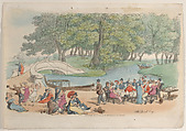 Plate 30: The Social Day, from "World in Miniature", Thomas Rowlandson British, Hand-colored etching