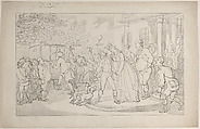 Foreign Tour: Setting Forth on His Continental Travels, The Parting from Home, from "The Dance of Life", Thomas Rowlandson  British, Etching and aquatint; proof before letters