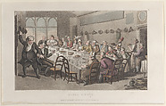 Table d'Hote, from "Journal of Sentimental Travels in the Southern Provinces of France, Shortly Before the Revolution", Thomas Rowlandson British, Hand-colored etching and aquatint