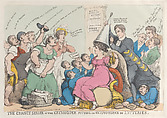 The Chance Seller of the Exchequer Putting an Extinguisher on Lotteries, Thomas Rowlandson  British, Hand-colored etching