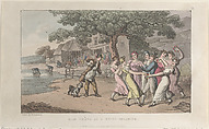 Quae Genus at a Sheep-shearing, Thomas Rowlandson  British, Hand-colored etching and aquatint