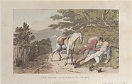 Quae Genus Assisting a Traveler, Thomas Rowlandson  British, Hand-colored etching and aquatint