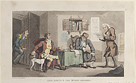 Quae Genus & The Money Lenders, Thomas Rowlandson British, Hand-colored etching and aquatint